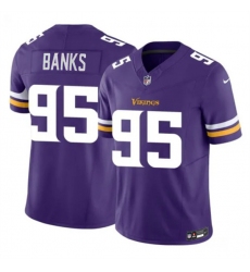 Men's Minnesota Vikings #95 Caleb Banks Purple 2026 Draft F.U.S.E. Vapor Untouchable Limited Football Stitched Jersey