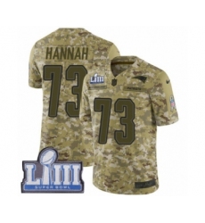 Men's Nike New England Patriots #73 John Hannah Limited Camo 2018 Salute to Service Super Bowl LIII Bound NFL Jersey