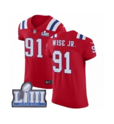 Men's Nike New England Patriots #91 Deatrich Wise Jr Red Alternate Vapor Untouchable Elite Player Super Bowl LIII Bound NFL Jersey