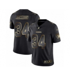Men Oakland Raiders #34 Bo Jackson Black Golden Edition 2019 Vapor Untouchable Limited Jersey