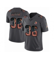Men's Pittsburgh Steelers #36 Jerome Bettis Limited Black USA Flag 2019 Salute To Service Football Jersey