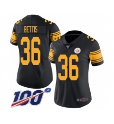 Women's Pittsburgh Steelers #36 Jerome Bettis Limited Black Rush Vapor Untouchable 100th Season Football Jersey