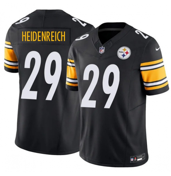 Men's Pittsburgh Steelers #29 Eli Heidenreich Black 2026 Draft F.U.S.E. Vapor Limited Football Stitched Jersey
