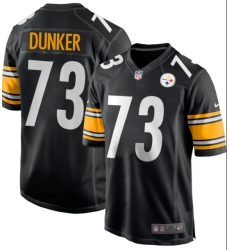 Men's Pittsburgh Steelers #73 Gennings Dunker Black Replica Home Stitched Jersey
