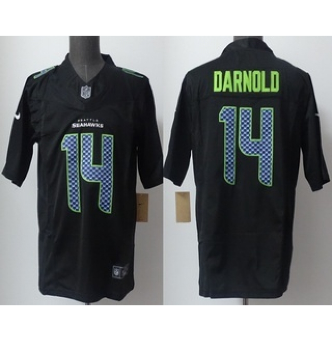 Men's Seattle Seahawks #14 Sam Darnold Limited Black Fashion FUSE Vapor Jersey
