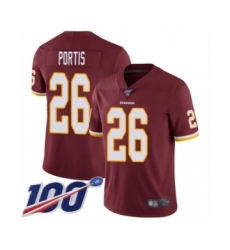 Men's Washington Redskins #26 Clinton Portis Burgundy Red Team Color Vapor Untouchable Limited Player 100th Season Football Jersey