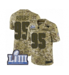 Men's Nike New England Patriots #95 Derek Rivers Limited Camo 2018 Salute to Service Super Bowl LIII Bound NFL Jersey