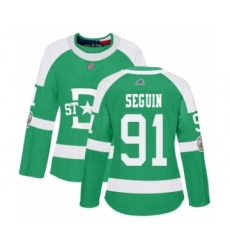Women's Dallas Stars #91 Tyler Seguin Authentic Green 2020 Winter Classic Hockey Jersey