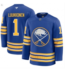Men's Buffalo Sabres #1 Ukko-Pekka Luukkonen Blue Stitched Hockey Jersey