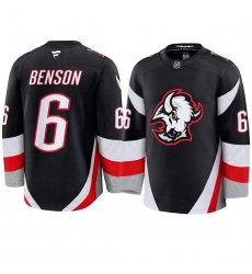 Men's Buffalo Sabres #6 Zach Benson Black Alternate Stitched Hockey Jersey