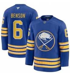 Men's Buffalo Sabres #6 Zach Benson Blue Stitched Hockey Jersey