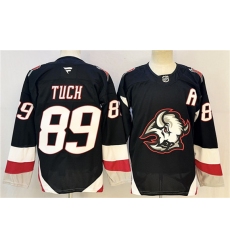 Men's Buffalo Sabres #89 Alex Tuch Black 2024-25 With A Alternate Stitched Hockey Jersey