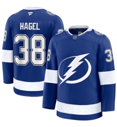 Men's Tampa Bay Lightning #38 Brandon Hagel Blue Home Stitched Hockey Jersey