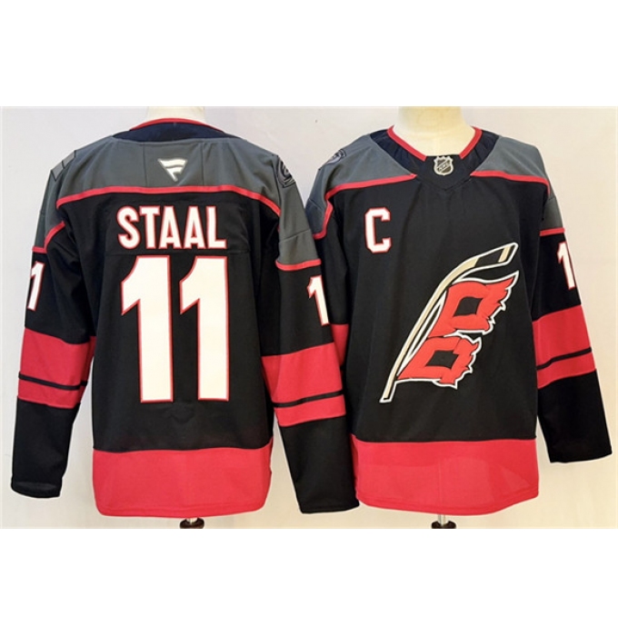 Men's Carolina Hurricanes #11 Jordan Staal Black 2024-25 With C Stitched Hockey Jersey