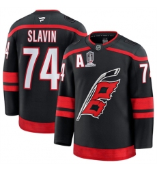 Men's Carolina Hurricanes #74 Jaccob Slavin Black 2026 Stanley Cup Champions And A Home Stitched Hockey Jersey