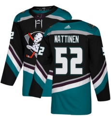 Men's Adidas Anaheim Ducks #52 Julius Nattinen Authentic Black Teal Third NHL Jersey