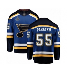 Men's St. Louis Blues #55 Colton Parayko Fanatics Branded Royal Blue Home Breakaway 2019 Stanley Cup Champions Hockey Jersey