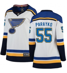 Women's St. Louis Blues #55 Colton Parayko Fanatics Branded White Away Breakaway NHL Jersey