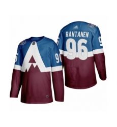 Women's Colorado Avalanche #96 Mikko Rantanen Authentic Burgundy Blue 2020 Stadium Series Hockey Jersey