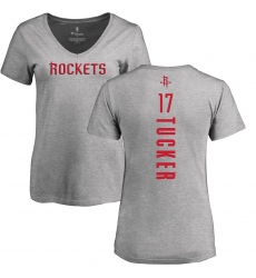 NBA Women's Nike Houston Rockets #17 PJ Tucker Ash Backer T-Shirt