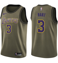 Men's Nike Los Angeles Lakers #3 Josh Hart Swingman Green Salute to Service NBA Jersey