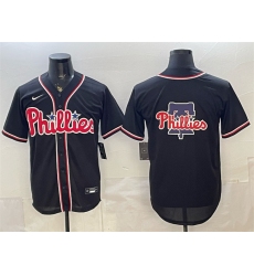 Men's Philadelphia Phillies Team Big Logo 2026 Fashion Replica Black Out Stitched Baseball Jersey