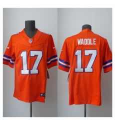 Men's Denver Broncos #17 Jaylen Waddle Orange 2026 F.U.S.E. Mile High Collection 1977 Throwback Vapor Limited Football Stitched Jersey