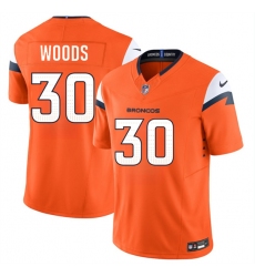 Men's Denver Broncos #30 Mike Woods Orange 2026 F.U.S.E. Vapor Limited Football Stitched Jersey