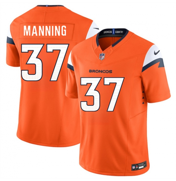 Men's Denver Broncos #37 Paul Manning Orange 2026 F.U.S.E. Vapor Limited Football Stitched Jersey