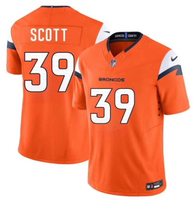Men's Denver Broncos #39 Miles Scott Orange 2026 Draft F.U.S.E. Vapor Limited Football Stitched Jersey