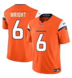 Men's Denver Broncos #6 William Wright Orange 2026 Draft F.U.S.E. Vapor Limited Football Stitched Jersey