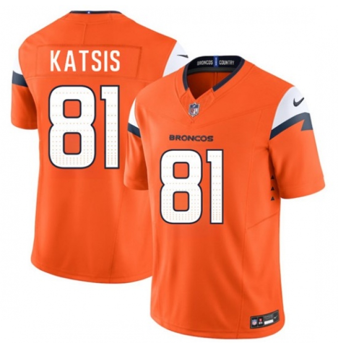 Men's Denver Broncos #81 Kolbe Katsis Orange 2026 Draft F.U.S.E. Vapor Limited Football Stitched Jersey