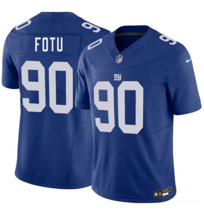 Men's New York Giants #90 Leki Fotu Blue 2026 F.U.S.E. Vapor Untouchable Limited Football Stitched Jersey