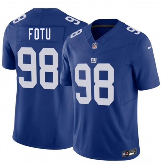Men's New York Giants #98 Leki Fotu Blue 2026 F.U.S.E. Vapor Untouchable Limited Football Stitched Jersey