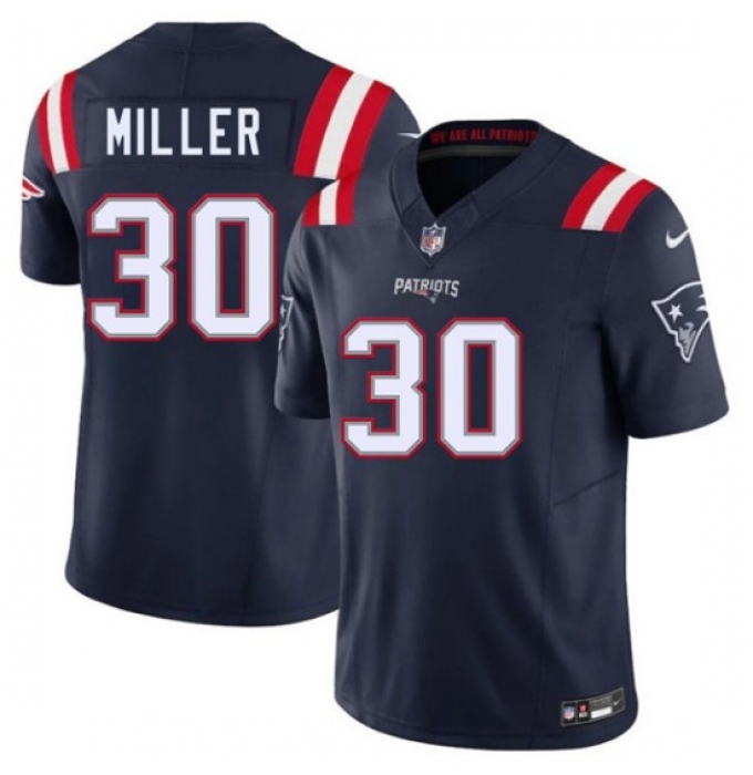 Men's New England Patriots #30 Jam Miller Navy 2026 Draft F.U.S.E. Vapor Limited Football Stitched Jersey