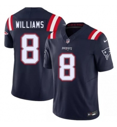 Men's New England Patriots #8 Kyle Williams Navy 2026 F.U.S.E. Vapor Limited Football Stitched Jersey