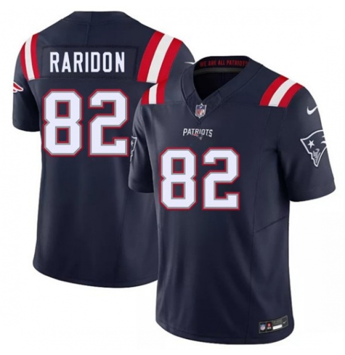 Men's New England Patriots #82 Eli Raridon Navy 2026 Draft F.U.S.E. Vapor Limited Football Stitched Jersey