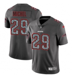 Men's Nike New England Patriots #29 Sony Michel Gray Static Vapor Untouchable Limited NFL Jersey