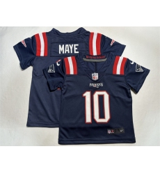 Toddlers New England Patriots #10 Drake Maye F.U.S.E. Navy Vapor Untouchable Limited Stitched Jersey