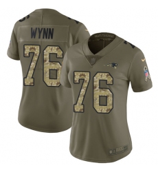 Women's Nike New England Patriots #76 Isaiah Wynn Limited Olive Camo 2017 Salute to Service NFL Jersey