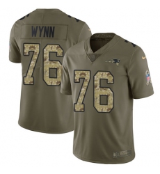 Youth Nike New England Patriots #76 Isaiah Wynn Limited Olive Camo 2017 Salute to Service NFL Jersey
