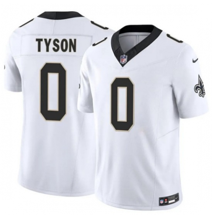Men's New Orleans Saints #0 Jordyn Tyson White 2026 F.U.S.E Vapor Limited Football Stitched Jersey
