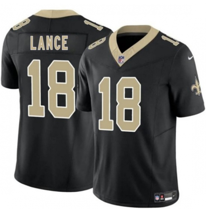 Men's New Orleans Saints #18 Bryce Lance Black 2026 F.U.S.E Vapor Limited Football Stitched Jersey
