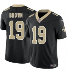 Men's New Orleans Saints #19 Barion Brown Black 2026 Draft F.U.S.E Vapor Limited Football Stitched Jersey