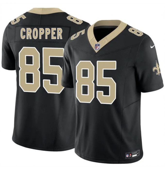Men's New Orleans Saints #85 Jalen Cropper Black 2026 F.U.S.E. Vapor Limited Football Stitched Jersey