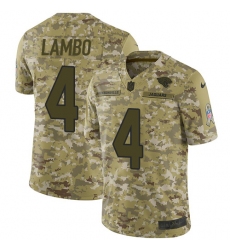 Men's Nike Jacksonville Jaguars #4 Josh Lambo Limited Camo 2018 Salute to Service NFL Jersey