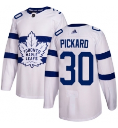 Men's Adidas Toronto Maple Leafs #30 Calvin Pickard Authentic White 2018 Stadium Series NHL Jersey