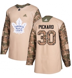Youth Adidas Toronto Maple Leafs #30 Calvin Pickard Authentic Camo Veterans Day Practice NHL Jersey
