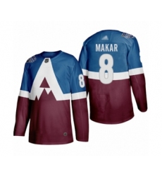 Men's Colorado Avalanche #8 Cale Makar Authentic Burgundy Blue 2020 Stadium Series Hockey Jersey