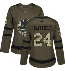 Women's Adidas New York Islanders #24 Scott Mayfield Authentic Green Salute to Service NHL Jersey